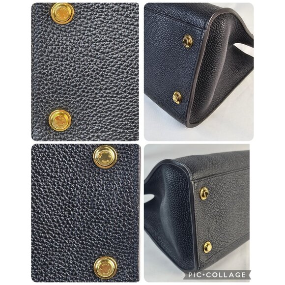 LOUIS VUITTON City Steamer Black Tan Leather Bag 2 Way Shoulder Strap Tote Bag - Picture 14 of 16